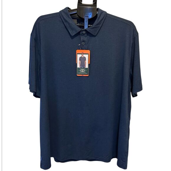 G.H. Bass & Co. Performance Polo Shirt Dark Blue XXL NWT Quick Dry UPF 50 - Picture 1 of 8
